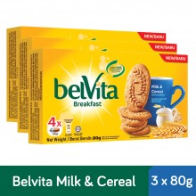 Belvita Breakfast Milk & Cereal Biscuits (80g x 3)